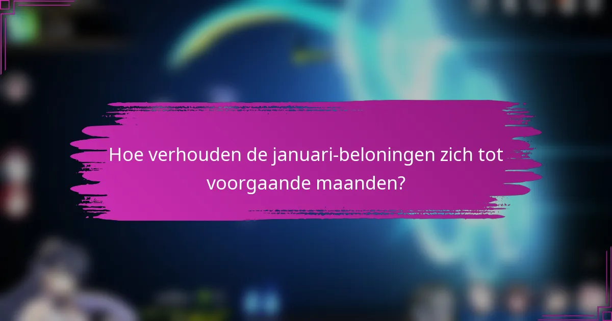 Hoe verhouden de januari-beloningen zich tot voorgaande maanden?